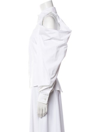 Alexander McQueen Three-Quarter Sleeve Button-Up Top