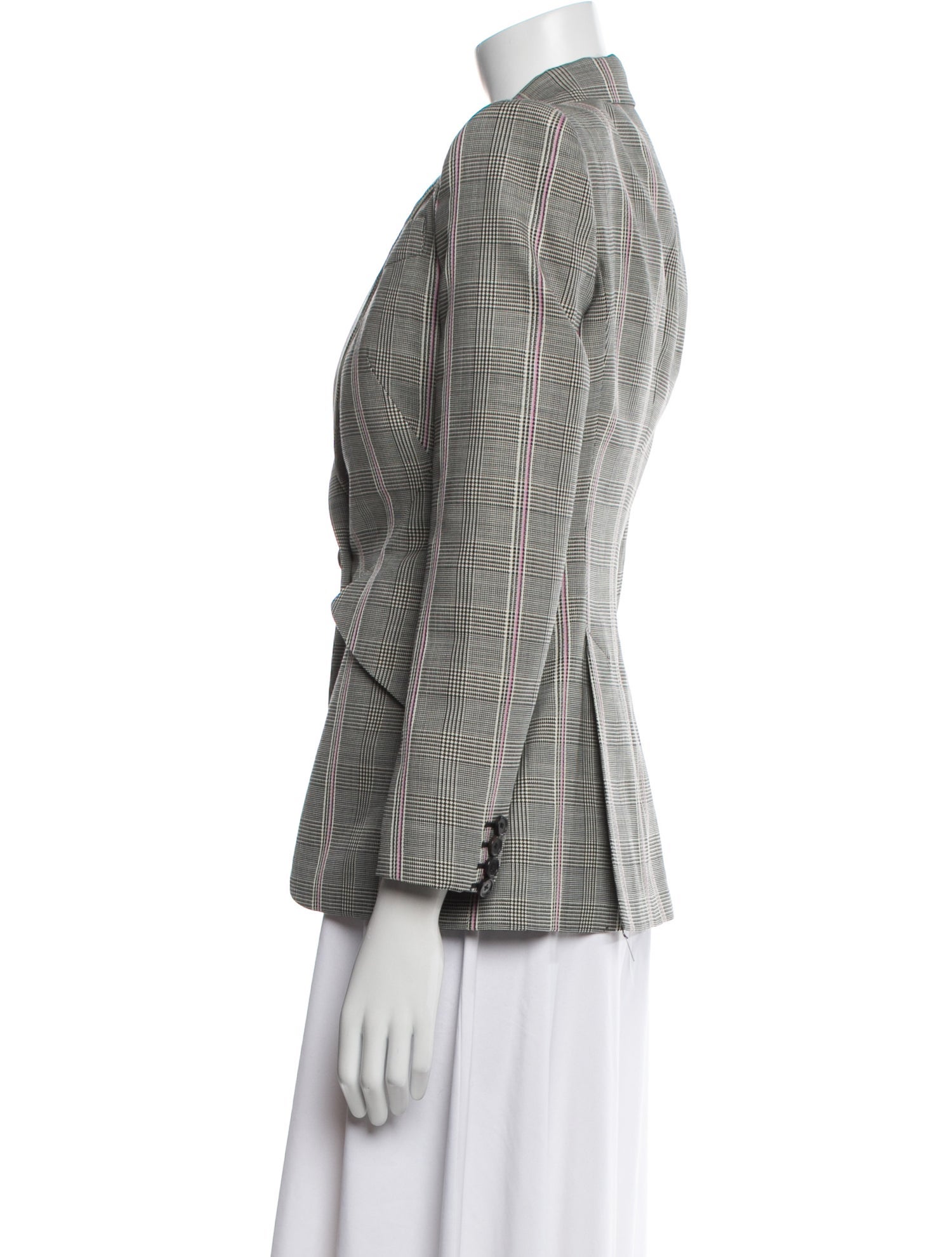 Alexander McQueen Virgin Wool Plaid Print Blazer