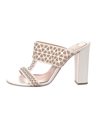 Alexander McQueen Leather Printed Slides