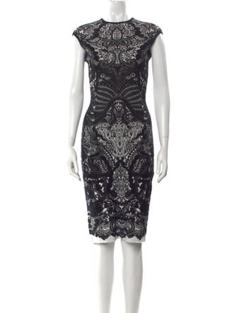 Alexander McQueen Lace Pattern Midi Length Dress