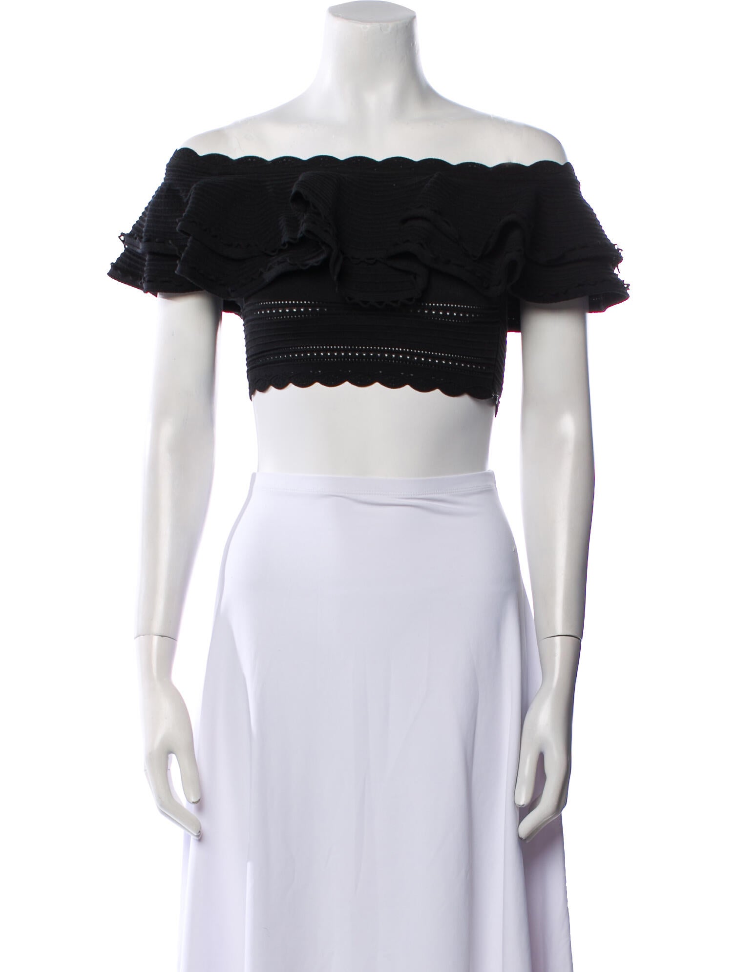 Alexander McQueen 2016 Off-The-Shoulder Crop Top