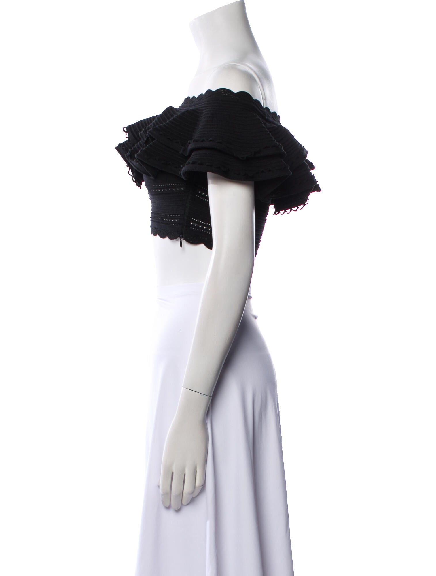 Alexander McQueen 2016 Off-The-Shoulder Crop Top