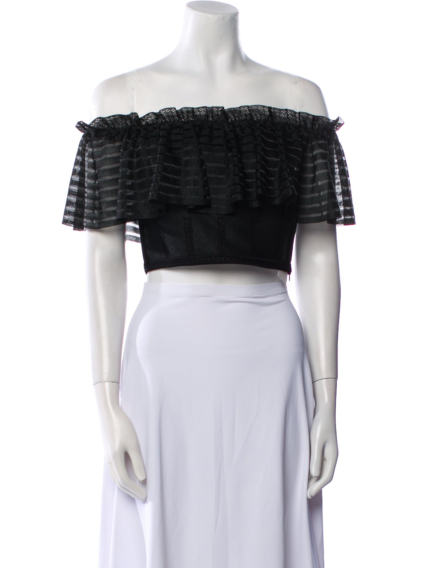 Alexander McQueen 2018 Off-The-Shoulder Crop Top