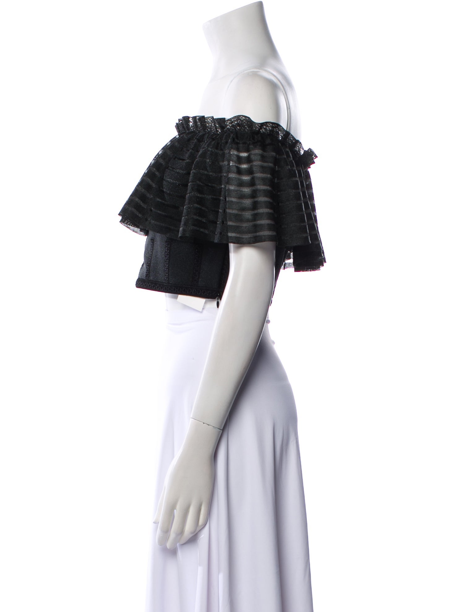 Alexander McQueen 2018 Off-The-Shoulder Crop Top