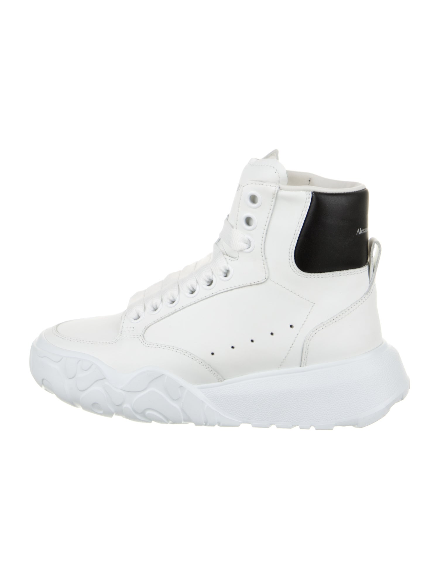 Alexander McQueen Leather Colorblock Pattern Sneakers