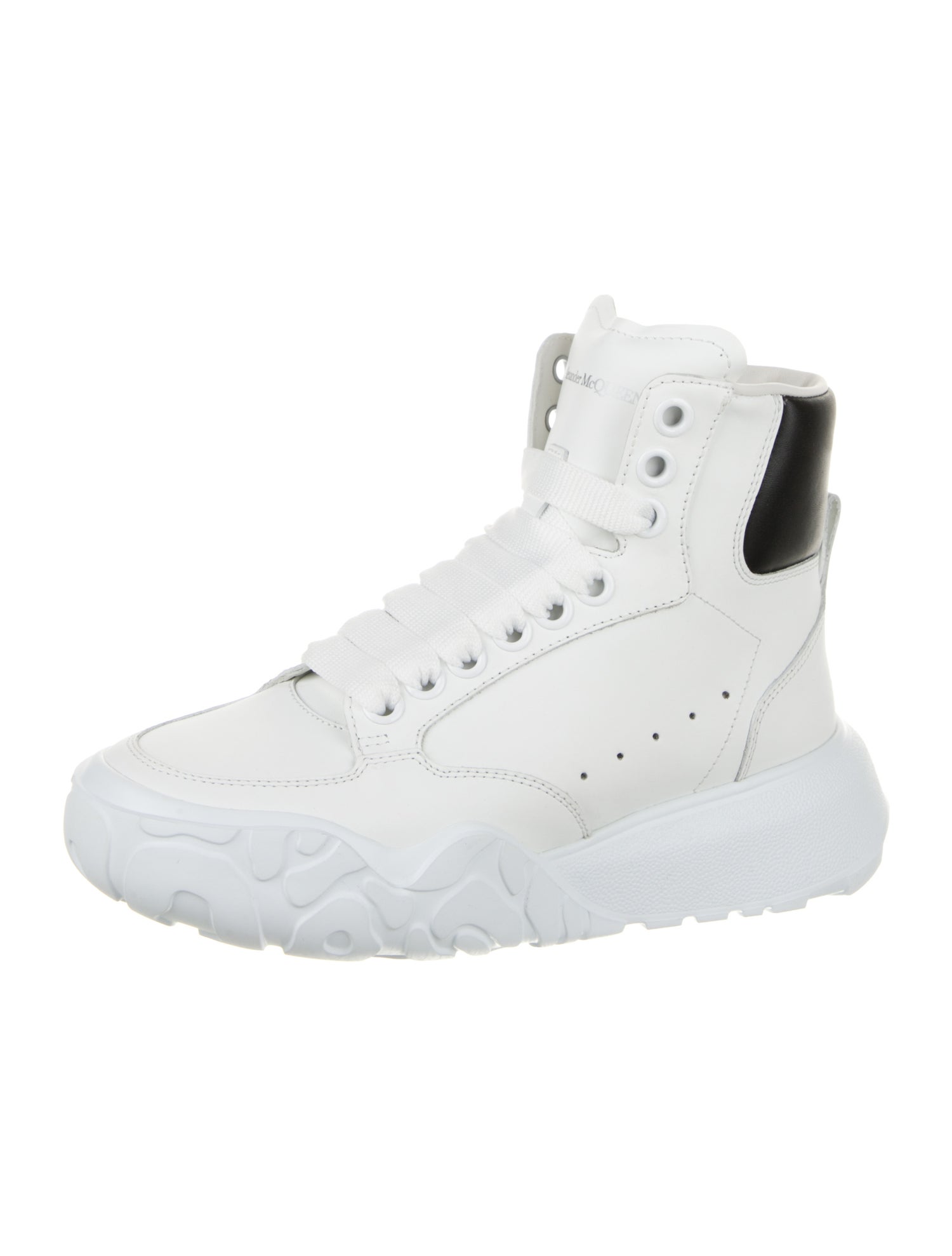 Alexander McQueen Leather Colorblock Pattern Sneakers