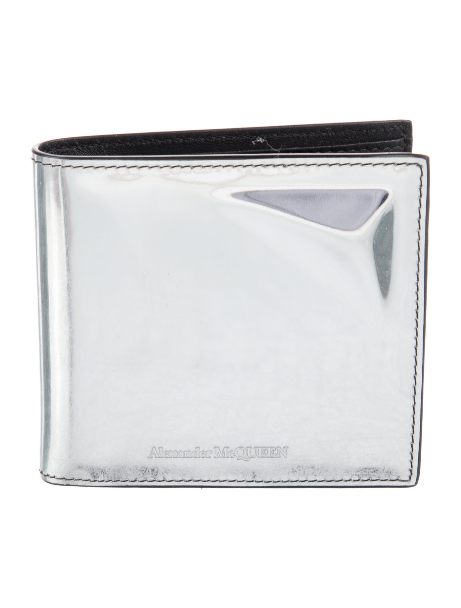 Alexander McQueen Patent Leather Printed Bifold Wallet