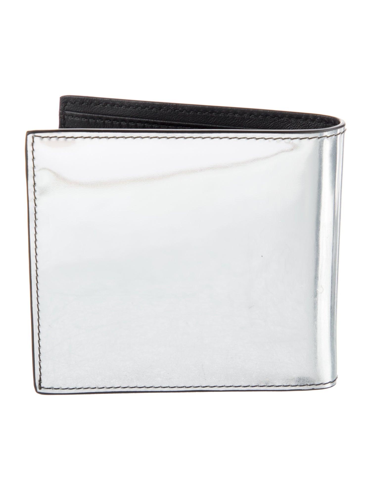 Alexander McQueen Patent Leather Printed Bifold Wallet
