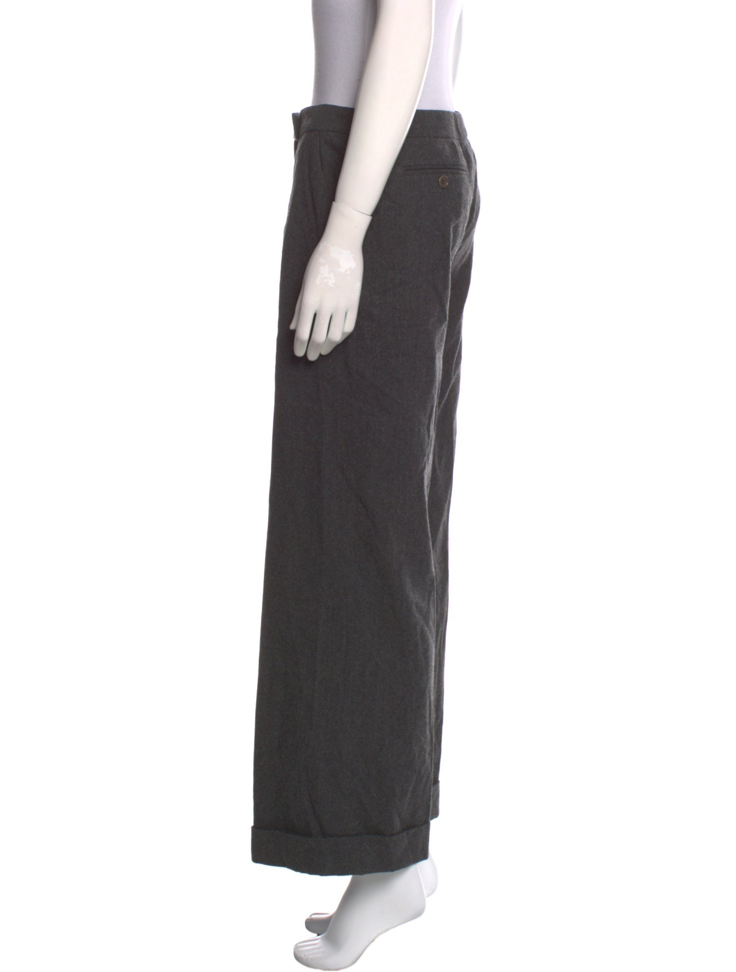 Alexander McQueen Virgin Wool Wide Leg Pants