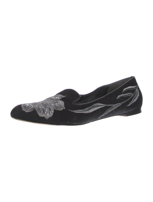 Alexander McQueen Suede Embroidered Accent Flats