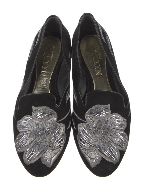 Alexander McQueen Suede Embroidered Accent Flats