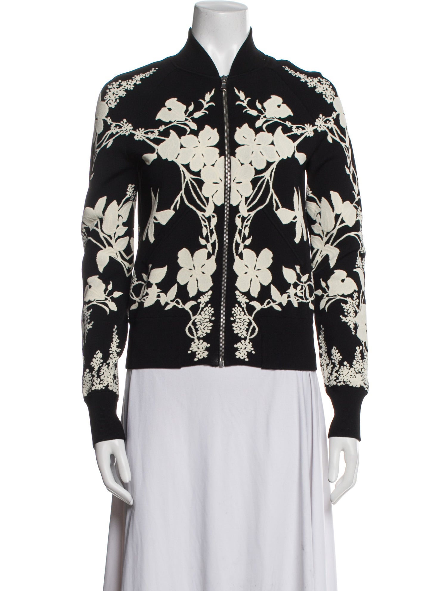 Alexander McQueen Floral Print Bomber Jacket