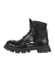 Alexander McQueen Leather Cutout Accent Combat Boots