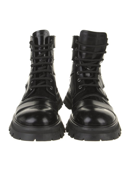 Alexander McQueen Leather Cutout Accent Combat Boots