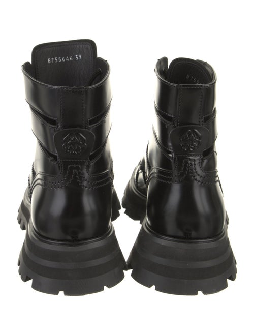 Alexander McQueen Leather Cutout Accent Combat Boots