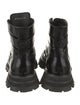 Alexander McQueen Leather Cutout Accent Combat Boots
