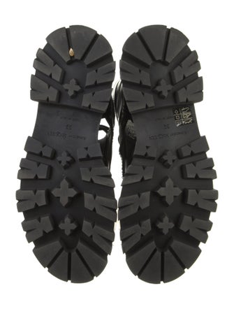Alexander McQueen Leather Cutout Accent Combat Boots