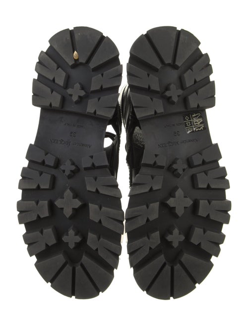 Alexander McQueen Leather Cutout Accent Combat Boots