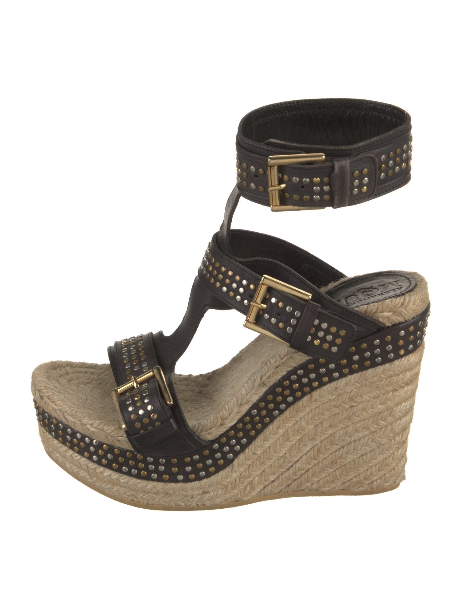 Alexander McQueen Leather Studded Accents Espadrilles