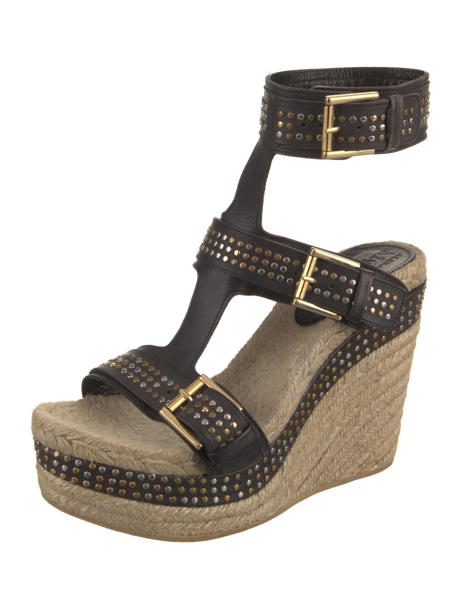 Alexander McQueen Leather Studded Accents Espadrilles