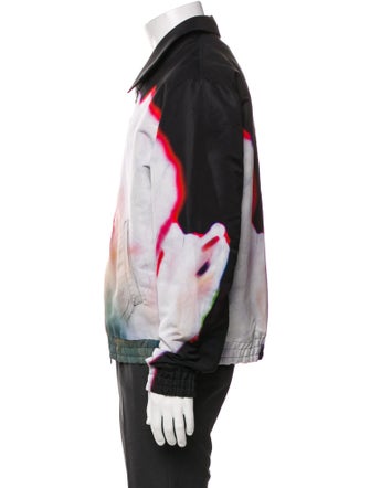 Alexander McQueen Colorblock Pattern Bomber Jacket