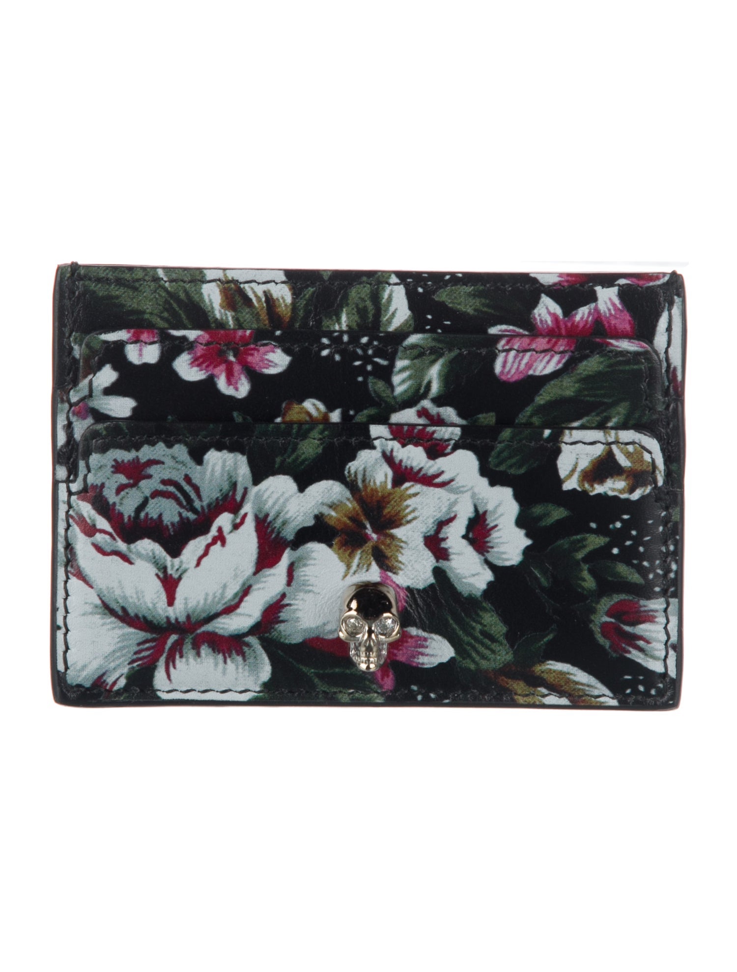 Alexander McQueen Leather Floral Print Wallet