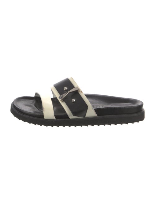 Alexander McQueen Leather Colorblock Pattern Slides