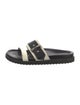 Alexander McQueen Leather Colorblock Pattern Slides
