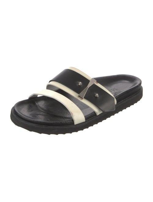 Alexander McQueen Leather Colorblock Pattern Slides