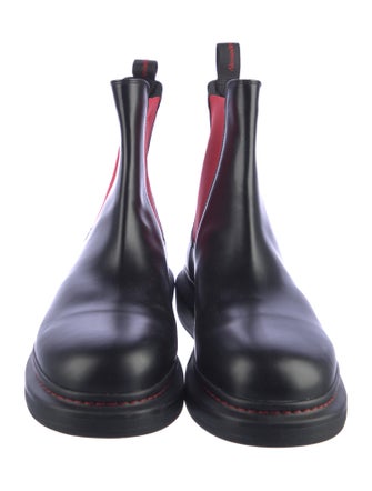 Alexander McQueen Leather Colorblock Pattern Chelsea Boots