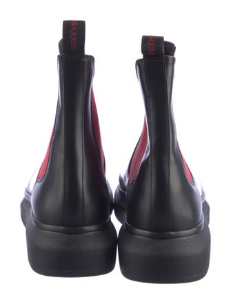 Alexander McQueen Leather Colorblock Pattern Chelsea Boots
