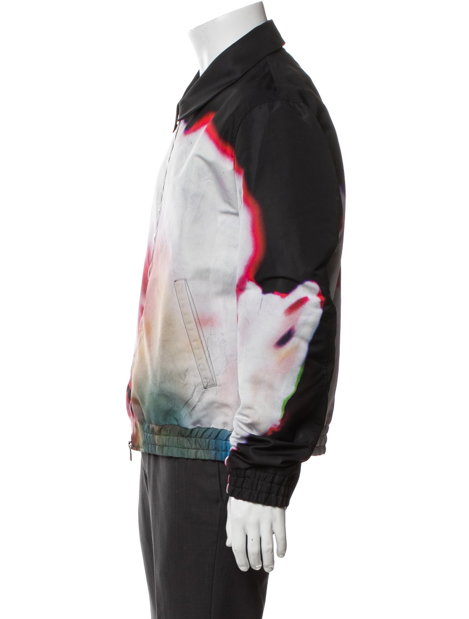 Alexander McQueen Colorblock Pattern Bomber Jacket