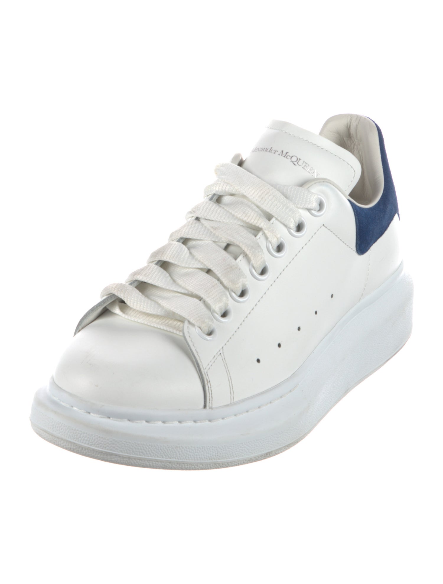 Alexander McQueen Leather Colorblock Pattern Sneakers