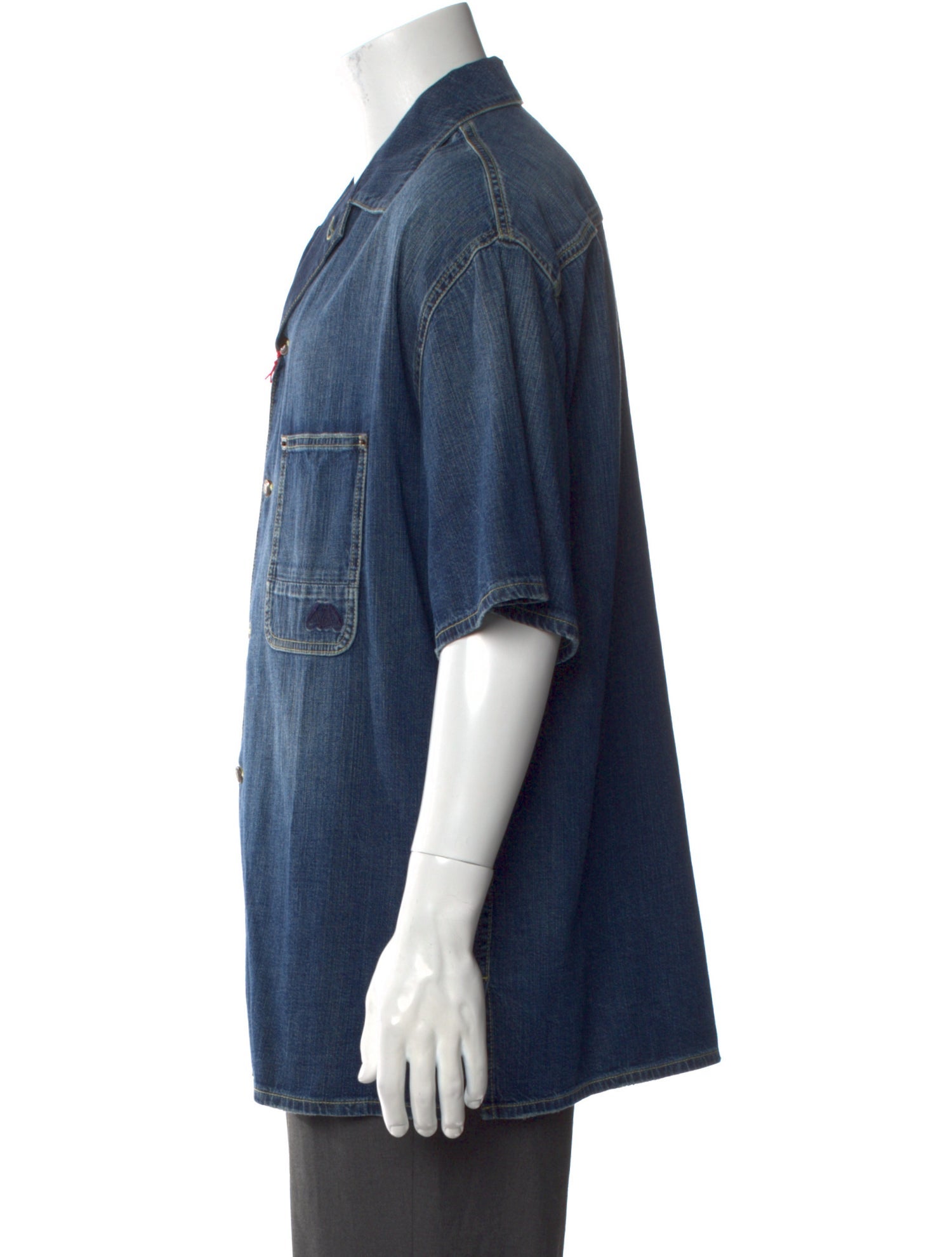 Alexander McQueen Short Sleeve Denim Shirt