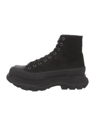 Alexander McQueen Canvas Lace-Up Boots