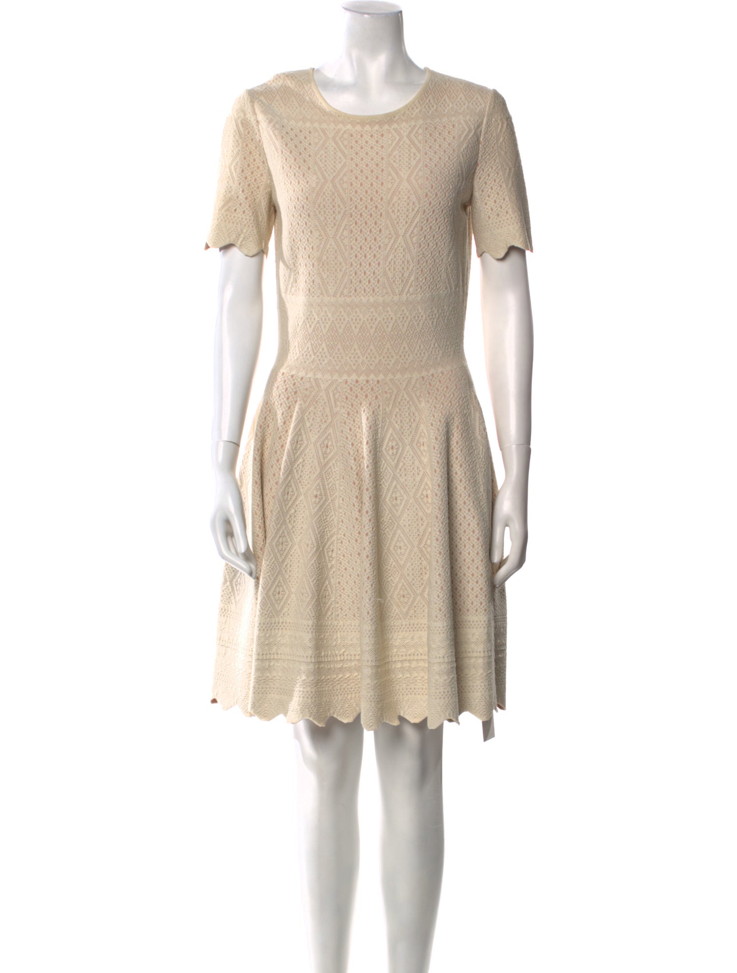 Alexander McQueen Scoop Neck Knee-Length Dress