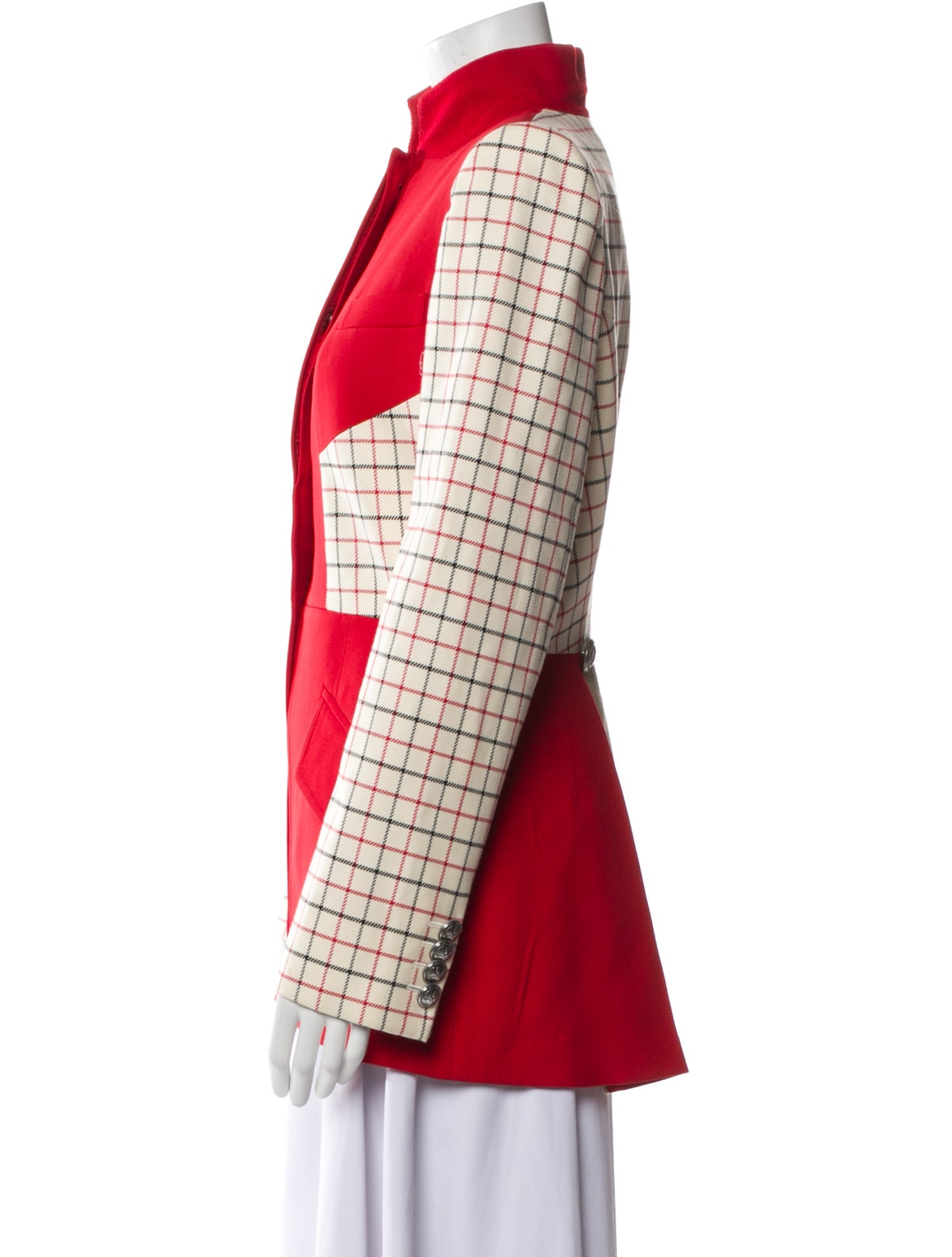 Alexander McQueen Wool Plaid Print Jacket