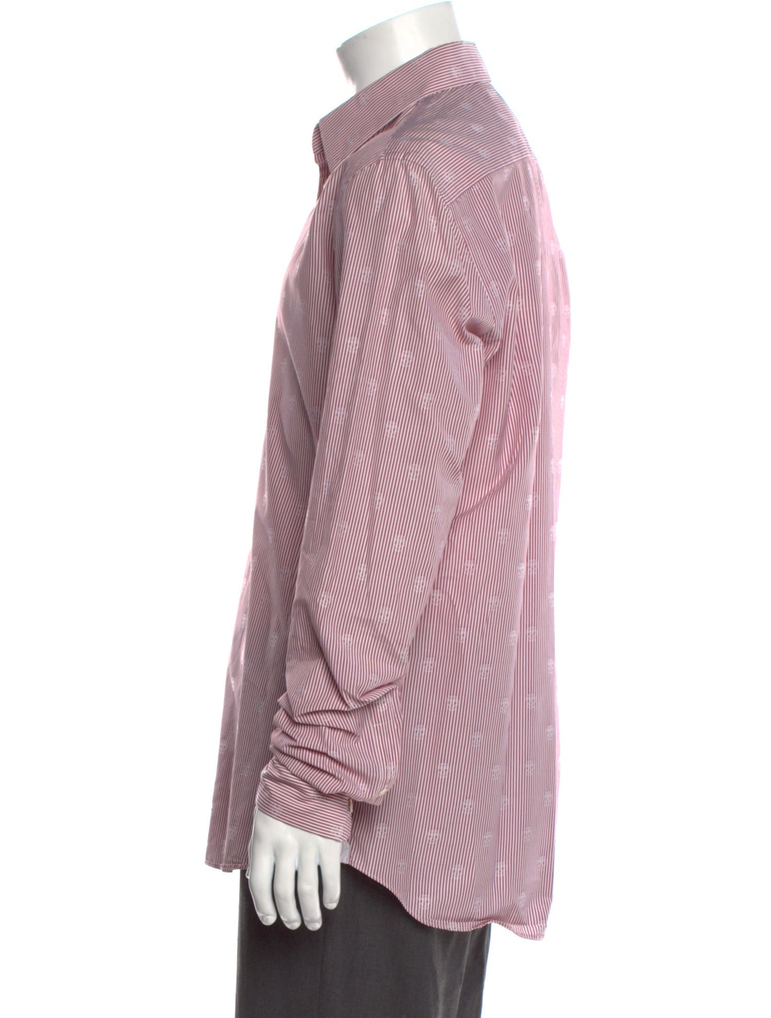 Alexander McQueen Skull Striped Denim Shirt