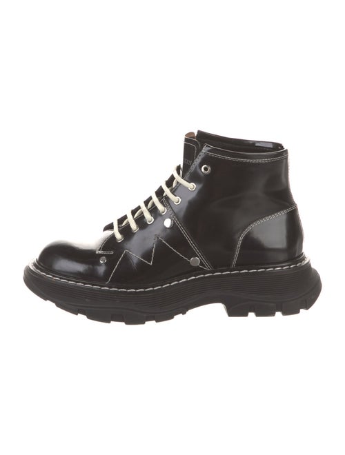 Alexander McQueen Leather Lace-Up Boots