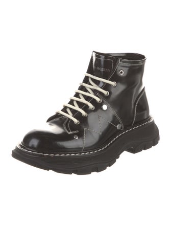 Alexander McQueen Leather Lace-Up Boots