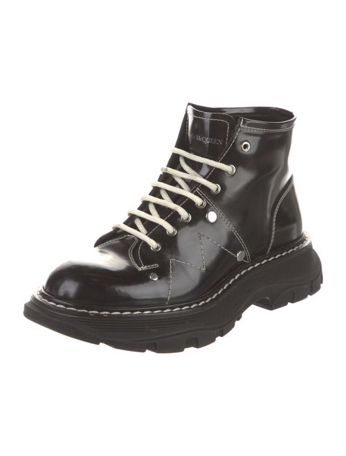 Alexander McQueen Leather Lace-Up Boots