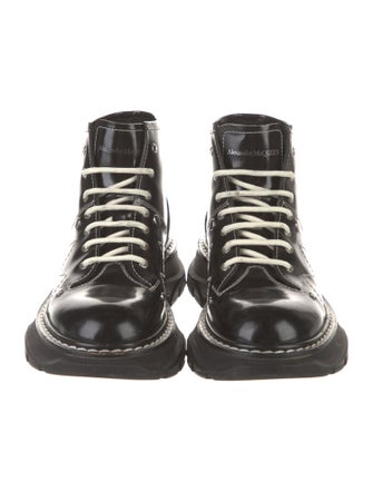 Alexander McQueen Leather Lace-Up Boots