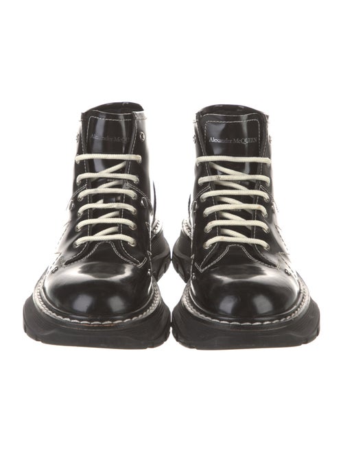 Alexander McQueen Leather Lace-Up Boots