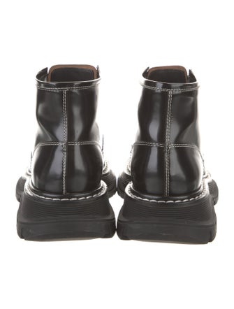 Alexander McQueen Leather Lace-Up Boots