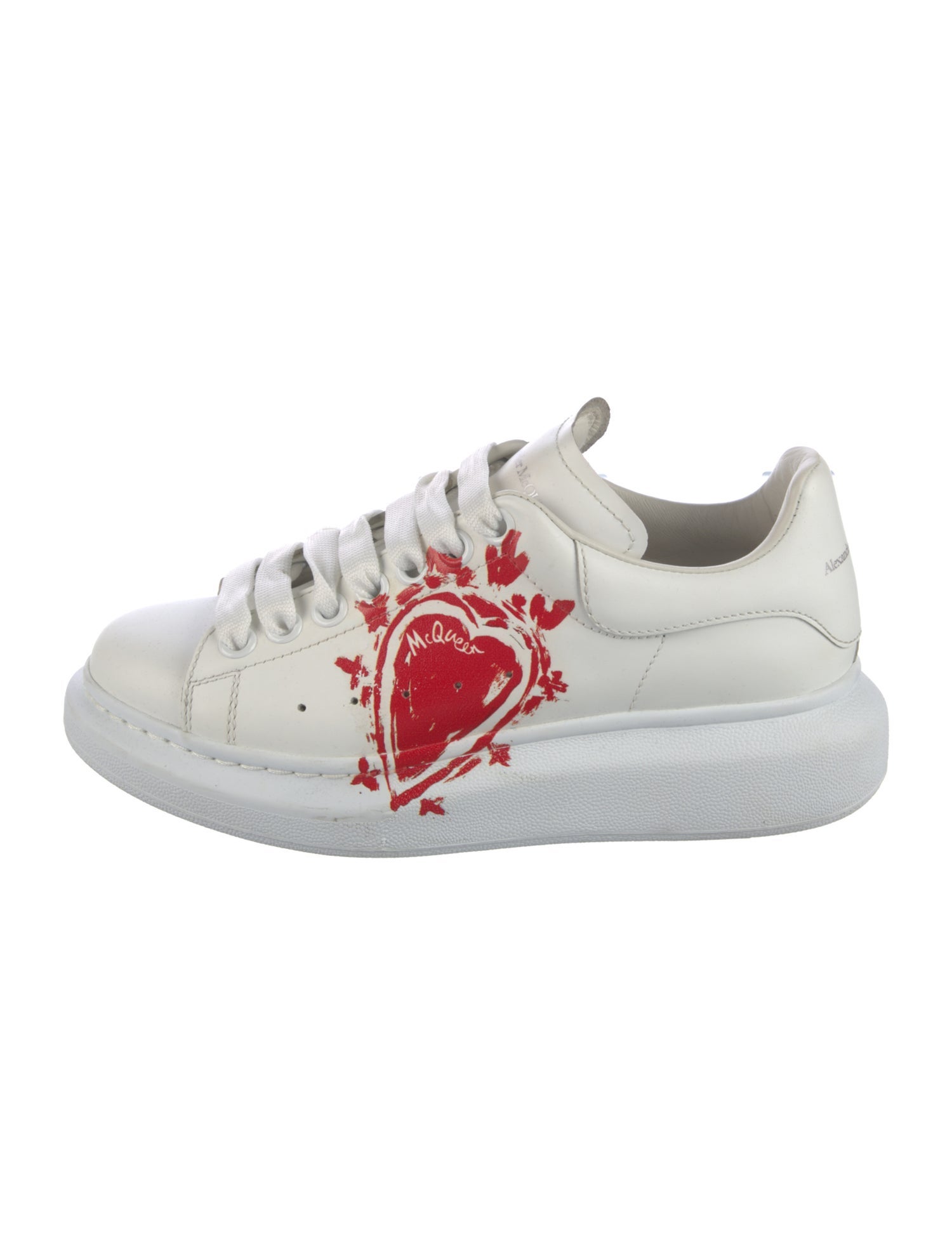 Alexander McQueen Leather Graphic Print Sneakers