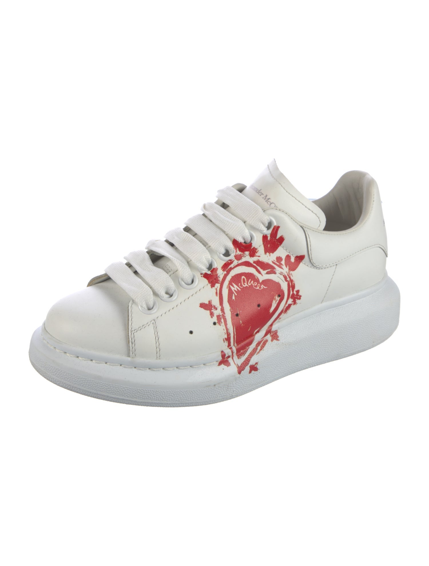 Alexander McQueen Leather Graphic Print Sneakers