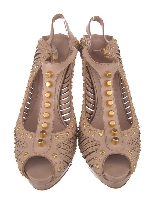 Alexander McQueen Leather Studded Accents T-Strap Pumps