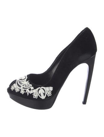 Alexander McQueen Suede Graphic Print Pumps