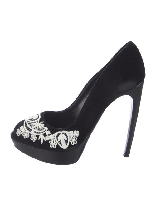 Alexander McQueen Suede Graphic Print Pumps