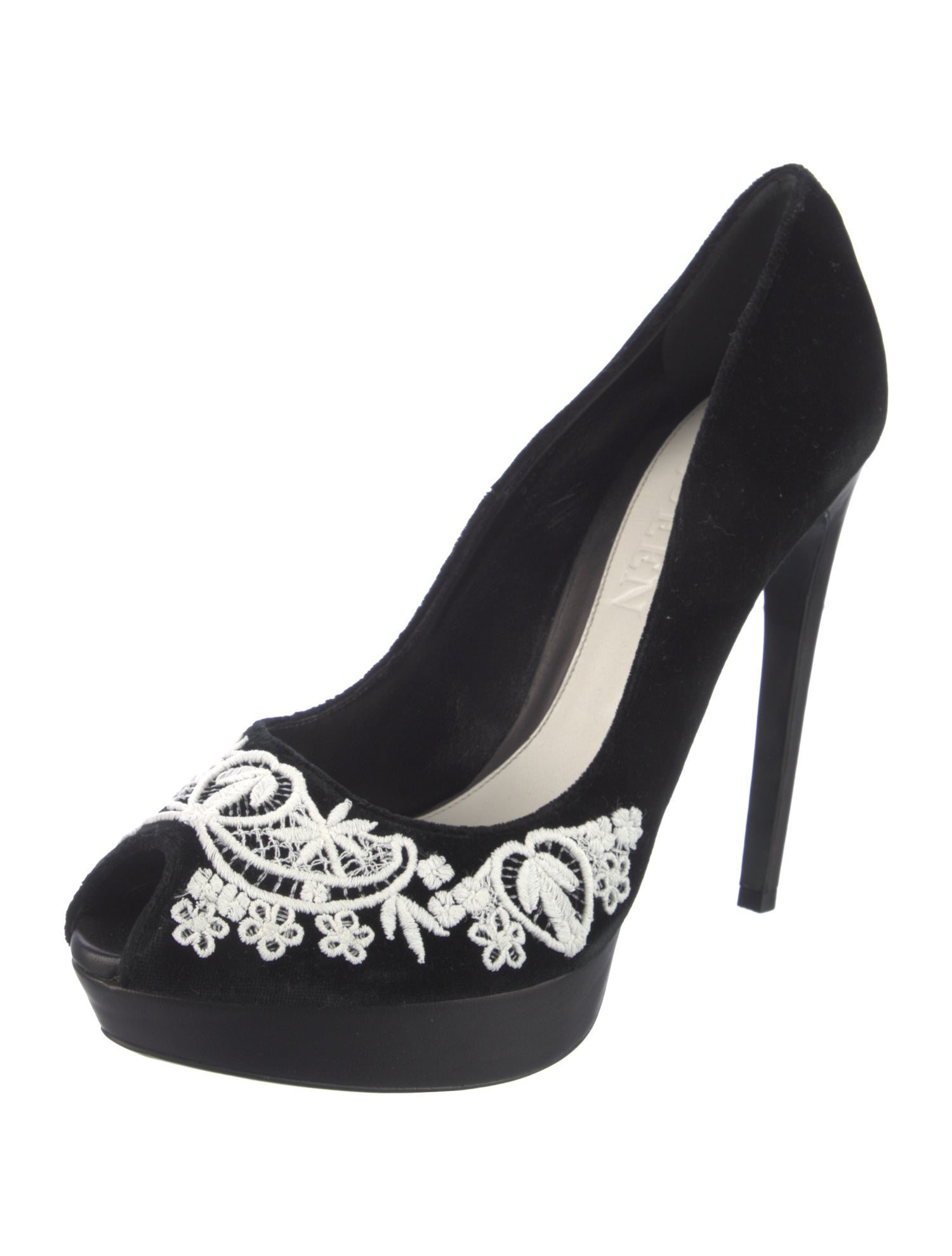 Alexander McQueen Suede Graphic Print Pumps